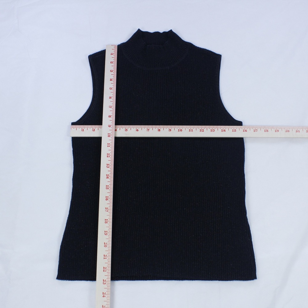 Casual Corner Annex Knit Top – Black Sleeveless Mock Neck Sweater Vest, Size M - Picture 6 of 6
